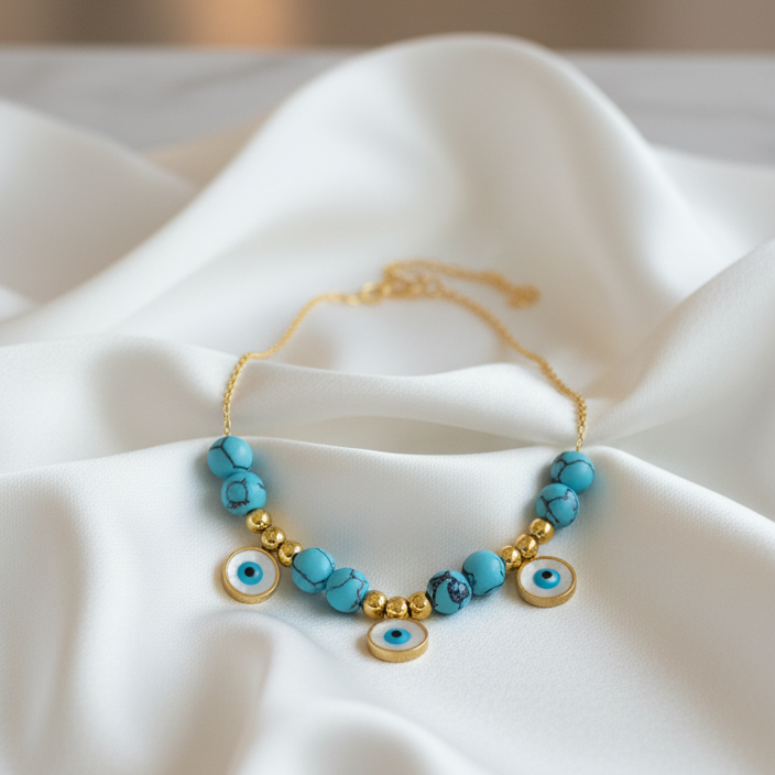 Collar Ojo Turco en Acero Inoxidable