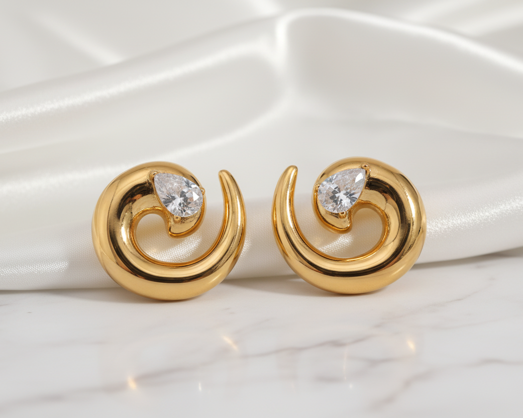 Pendientes Espiral Acero inoxidable